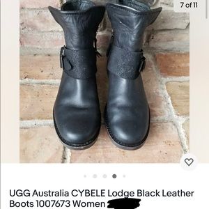 Ugg black leather booties